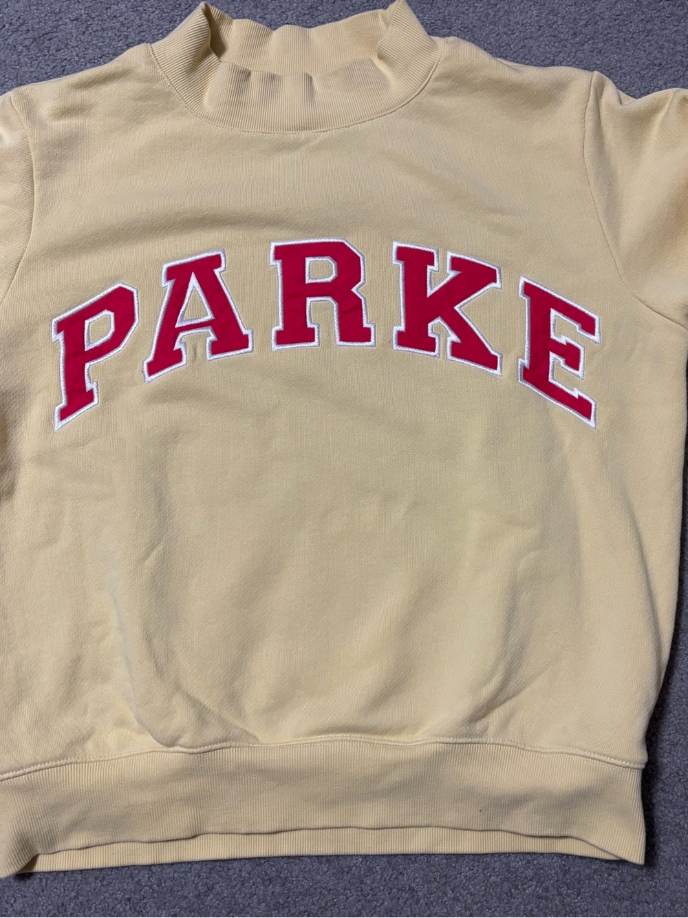 Parke Heritage Crewneck Sweatshirt with Red Lettering